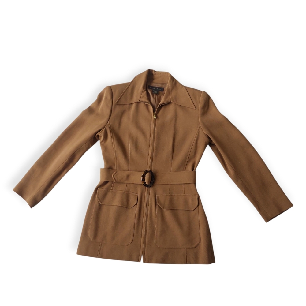 Banana Republic Silk Wool Belted Jacket – Camel Brown –Womens Size 6
